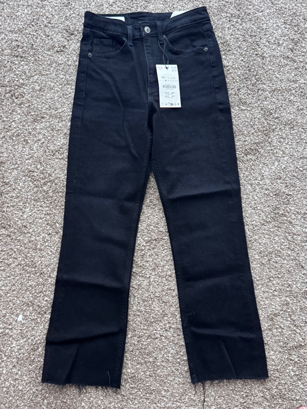 Zara crop flare black jeans size 4
